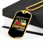 Camper Necklace Messed Up My Camping Necklace Stainless Steel or 18k Gold Dog Tag 24" Chain-Express Your Love Gifts
