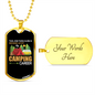Camper Necklace Messed Up My Camping Necklace Stainless Steel or 18k Gold Dog Tag 24" Chain-Express Your Love Gifts