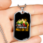 Camper Necklace Mile Or 50 Necklace Stainless Steel or 18k Gold Dog Tag 24" Chain-Express Your Love Gifts