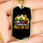 Camper Necklace Mile Or 50 Necklace Stainless Steel or 18k Gold Dog Tag 24" Chain-Express Your Love Gifts