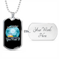Camper Necklace Moon Night Ride Necklace Stainless Steel or 18k Gold Dog Tag 24" Chain-Express Your Love Gifts