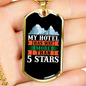 Camper Necklace More Than 5 Stars Hotel Necklace Stainless Steel or 18k Gold Dog Tag 24" Chain-Express Your Love Gifts