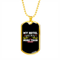 Camper Necklace More Than 5 Stars Necklace Stainless Steel or 18k Gold Dog Tag 24" Chain-Express Your Love Gifts
