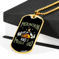 Camper Necklace Mountain And I Necklace Stainless Steel or 18k Gold Dog Tag 24" Chain-Express Your Love Gifts