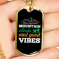 Camper Necklace Mountain Climbs Necklace Stainless Steel or 18k Gold Dog Tag 24" Chain-Express Your Love Gifts