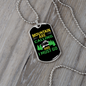 Camper Necklace Mountain I Must Go Green Necklace Stainless Steel or 18k Gold Dog Tag 24" Chain-Express Your Love Gifts