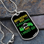 Camper Necklace Mountain I Must Go Green Necklace Stainless Steel or 18k Gold Dog Tag 24" Chain-Express Your Love Gifts