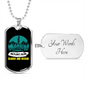 Camper Necklace Mountain Search And Rescue Necklace Stainless Steel or 18k Gold Dog Tag 24" Chain-Express Your Love Gifts