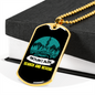 Camper Necklace Mountain Search And Rescue Necklace Stainless Steel or 18k Gold Dog Tag 24" Chain-Express Your Love Gifts