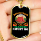 Camper Necklace Mountains Are Calling Necklace Stainless Steel or 18k Gold Dog Tag 24" Chain-Express Your Love Gifts