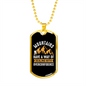 Camper Necklace Mountains Have A Way Necklace Stainless Steel or 18k Gold Dog Tag 24" Chain-Express Your Love Gifts