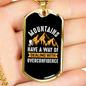 Camper Necklace Mountains Have A Way Necklace Stainless Steel or 18k Gold Dog Tag 24" Chain-Express Your Love Gifts