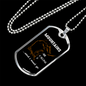 Camper Necklace Mountains White Brown Necklace Stainless Steel or 18k Gold Dog Tag 24" Chain-Express Your Love Gifts
