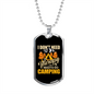 Camper Necklace Need Therapy Camping Necklace Stainless Steel or 18k Gold Dog Tag 24" Chain-Express Your Love Gifts