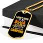 Camper Necklace Need Therapy Camping Necklace Stainless Steel or 18k Gold Dog Tag 24" Chain-Express Your Love Gifts