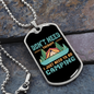 Camper Necklace Need To Go Camping Green Necklace Stainless Steel or 18k Gold Dog Tag 24" Chain-Express Your Love Gifts