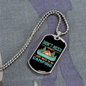 Camper Necklace Need To Go Camping Green Necklace Stainless Steel or 18k Gold Dog Tag 24" Chain-Express Your Love Gifts