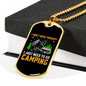 Camper Necklace Need To Go Camping Necklace Stainless Steel or 18k Gold Dog Tag 24" Chain-Express Your Love Gifts