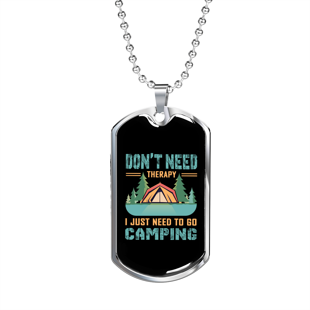 Camper Necklace Need To Go Necklace Stainless Steel or 18k Gold Dog Tag 24" Chain-Express Your Love Gifts