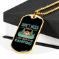 Camper Necklace Need To Go Necklace Stainless Steel or 18k Gold Dog Tag 24" Chain-Express Your Love Gifts