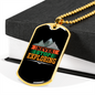Camper Necklace Never Stop Exploring Necklace Stainless Steel or 18k Gold Dog Tag 24" Chain-Express Your Love Gifts