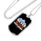Camper Necklace Never Stop Exploring White Mountain Necklace Stainless Steel or 18k Gold Dog Tag 24" Chain-Express Your Love Gifts