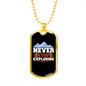 Camper Necklace Never Stop Exploring White Mountain Necklace Stainless Steel or 18k Gold Dog Tag 24" Chain-Express Your Love Gifts