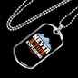 Camper Necklace Never Stop Exploring White Mountain Necklace Stainless Steel or 18k Gold Dog Tag 24" Chain-Express Your Love Gifts