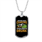 Camper Necklace Never Take Camping Necklace Stainless Steel or 18k Gold Dog Tag 24" Chain-Express Your Love Gifts