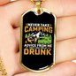 Camper Necklace Never Take Camping Necklace Stainless Steel or 18k Gold Dog Tag 24" Chain-Express Your Love Gifts