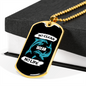 Camper Necklace No Clean Ocean No Life Necklace Stainless Steel or 18k Gold Dog Tag 24" Chain-Express Your Love Gifts