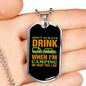 Camper Necklace No Drink When Camping Necklace Stainless Steel or 18k Gold Dog Tag 24" Chain-Express Your Love Gifts