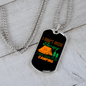 Camper Necklace No Theraphy Just Camping Necklace Stainless Steel or 18k Gold Dog Tag 24" Chain-Express Your Love Gifts