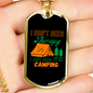 Camper Necklace No Theraphy Just Camping Necklace Stainless Steel or 18k Gold Dog Tag 24" Chain-Express Your Love Gifts