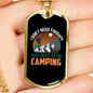 Camper Necklace No Theraphy Necklace Stainless Steel or 18k Gold Dog Tag 24" Chain-Express Your Love Gifts