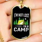 Camper Necklace Not Lost Camp Necklace Stainless Steel or 18k Gold Dog Tag 24" Chain-Express Your Love Gifts