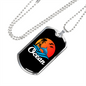 Camper Necklace Ocean Dolphin Swimming Necklace Stainless Steel or 18k Gold Dog Tag 24" Chain-Express Your Love Gifts