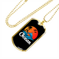 Camper Necklace Ocean Dolphin Swimming Necklace Stainless Steel or 18k Gold Dog Tag 24" Chain-Express Your Love Gifts