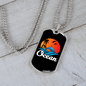 Camper Necklace Ocean Dolphin Swimming Necklace Stainless Steel or 18k Gold Dog Tag 24" Chain-Express Your Love Gifts