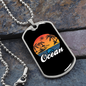 Camper Necklace Ocean Necklace Stainless Steel or 18k Gold Dog Tag 24" Chain-Express Your Love Gifts