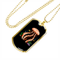 Camper Necklace Orange Jellyfish Ocean Necklace Stainless Steel or 18k Gold Dog Tag 24" Chain-Express Your Love Gifts