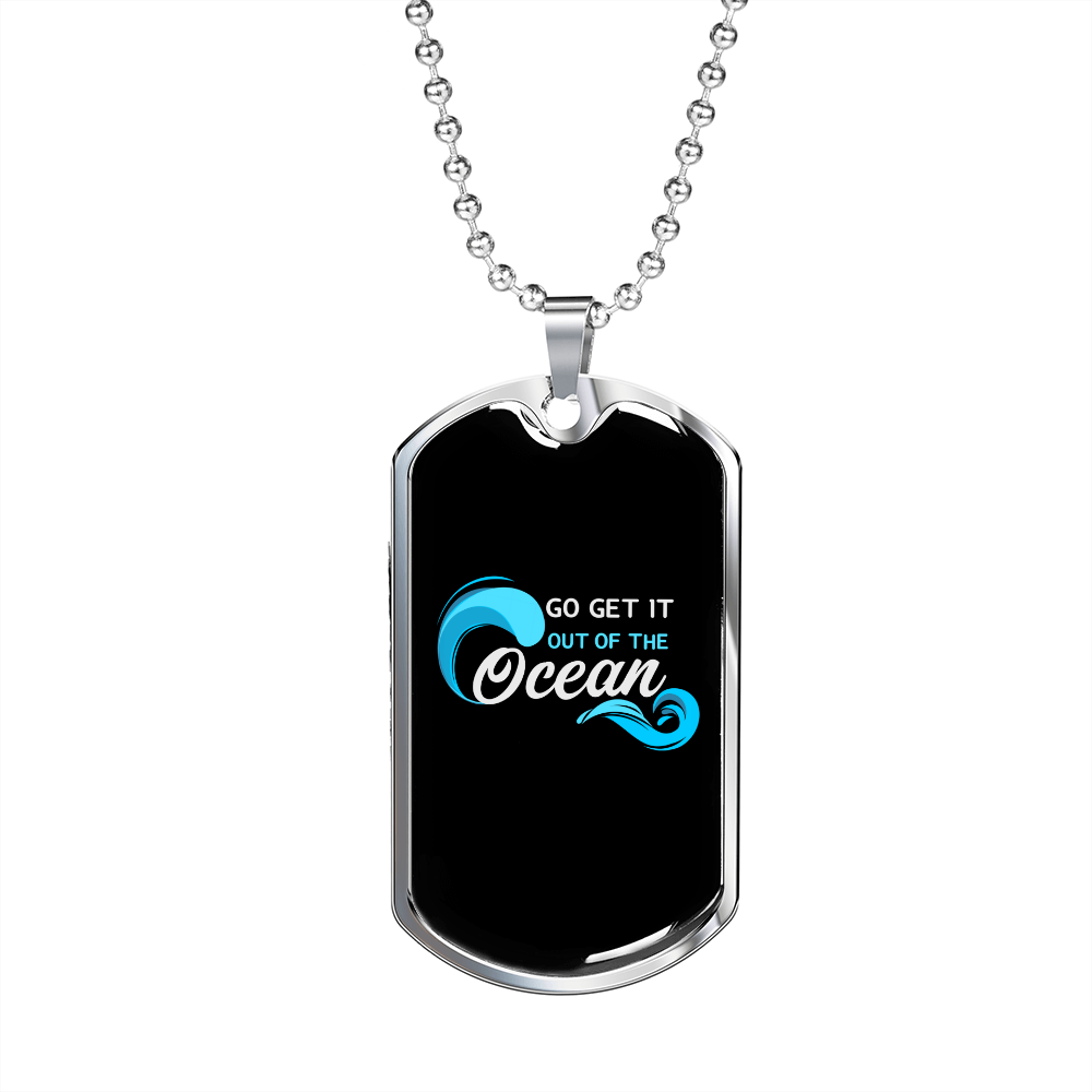 Camper Necklace Out Of The Ocean Necklace Stainless Steel or 18k Gold Dog Tag 24" Chain-Express Your Love Gifts