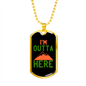 Camper Necklace Outta Here Necklace Stainless Steel or 18k Gold Dog Tag 24" Chain-Express Your Love Gifts
