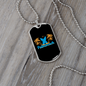 Camper Necklace Palmbeach Blue Surf Necklace Stainless Steel or 18k Gold Dog Tag 24" Chain-Express Your Love Gifts