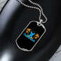 Camper Necklace Palmbeach Blue Surf Necklace Stainless Steel or 18k Gold Dog Tag 24" Chain-Express Your Love Gifts