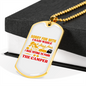 Camper Necklace Park The Camper Necklace Stainless Steel or 18k Gold Dog Tag 24" Chain-Express Your Love Gifts