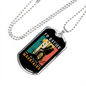 Camper Necklace Partner Mountains Necklace Stainless Steel or 18k Gold Dog Tag 24" Chain-Express Your Love Gifts