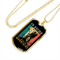 Camper Necklace Partner Mountains Necklace Stainless Steel or 18k Gold Dog Tag 24" Chain-Express Your Love Gifts
