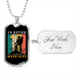 Camper Necklace Partner Mountains Necklace Stainless Steel or 18k Gold Dog Tag 24" Chain-Express Your Love Gifts