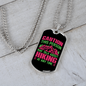 Camper Necklace Person Talks Hiking Necklace Stainless Steel or 18k Gold Dog Tag 24" Chain-Express Your Love Gifts